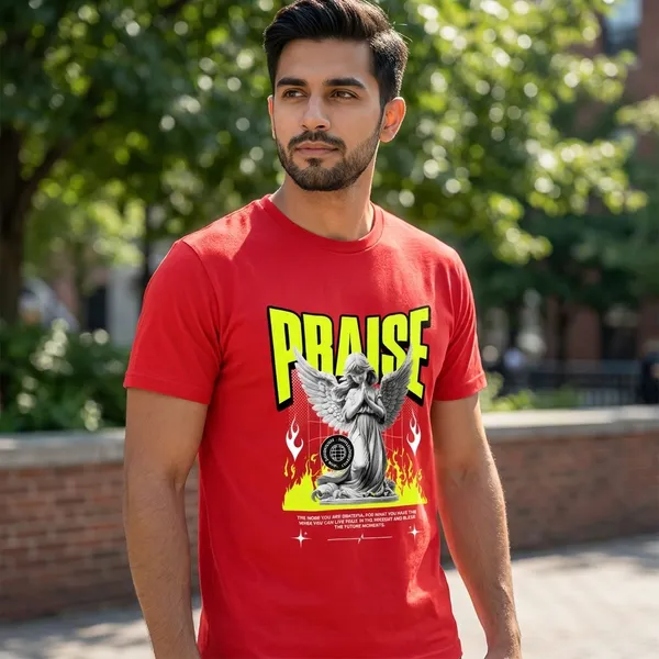 Money_Burning_Graphic_Black_T-Shirt_And_Red_Graphic_Print_T-Shirt_With_Praise_Angel_Design_For_Men_(Pack_Of_2)