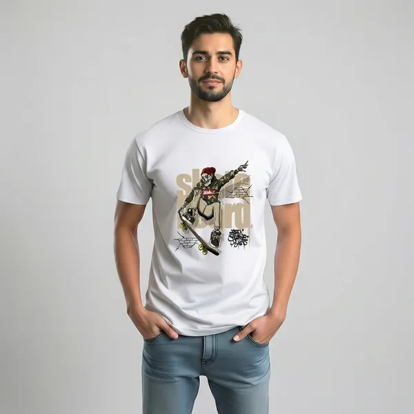 Keep_Calm_Stay_Focused_Graphic_Printed_Red_T-Shirt_And_Skate_On_Skeleton_Graphic_White_T-Shirt_For_Men_(Pack_Of_2)