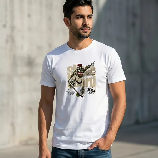 Keep_Calm_Stay_Focused_Graphic_Printed_Red_T-Shirt_And_Skate_On_Skeleton_Graphic_White_T-Shirt_For_Men_(Pack_Of_2)