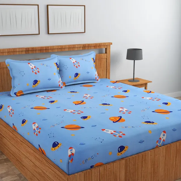 New_Blatts_Double_Bed_Fitted_Bedsheet_72x78x10_Inch_with_2_Pillow_Covers_Full_Elastic_Cotton_Blend_Soft_Breathable_Deep_Pocket_Mattress_Fitted_Bed_Sheet_Washable_Wrinkle_Resistant_All_Season_Bedding