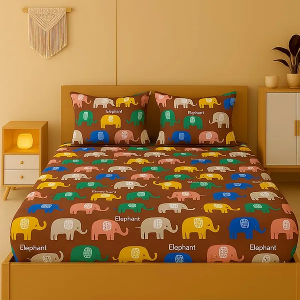 New_Blatts_Double_Bed_Fitted_Bedsheet_72x78x10_Inch_with_2_Pillow_Covers_Full_Elastic_Cotton_Blend_Soft_Breathable_Deep_Pocket_Mattress_Fitted_Bed_Sheet_Washable_Wrinkle_Resistant_All_Season_Bedding