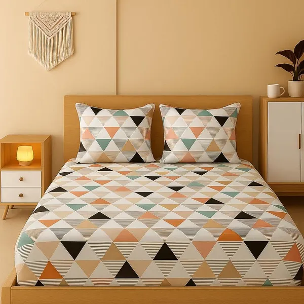 New_Blatts_Double_Bed_Fitted_Bedsheet_72x78x10_Inch_with_2_Pillow_Covers_Full_Elastic_Cotton_Blend_Soft_Breathable_Deep_Pocket_Mattress_Fitted_Bed_Sheet_Washable_Wrinkle_Resistant_All_Season_Bedding
