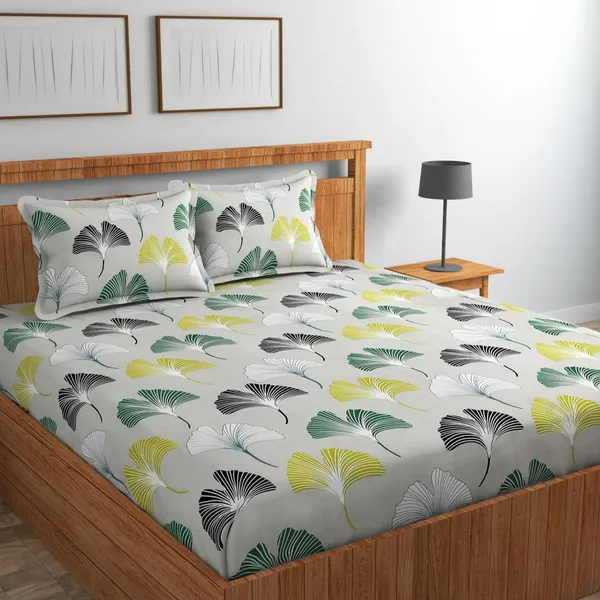 New_Blatts_Presents_King_Size_Bedsheet_90x100_Inch_with_2_Pillow_Covers_Cotton_Blend_Soft_Breathable_Printed_Flat_Bed_Sheet_for_Double_Bed_All_Season_Washable_Wrinkle_Resistant_Bedroom_Bedding