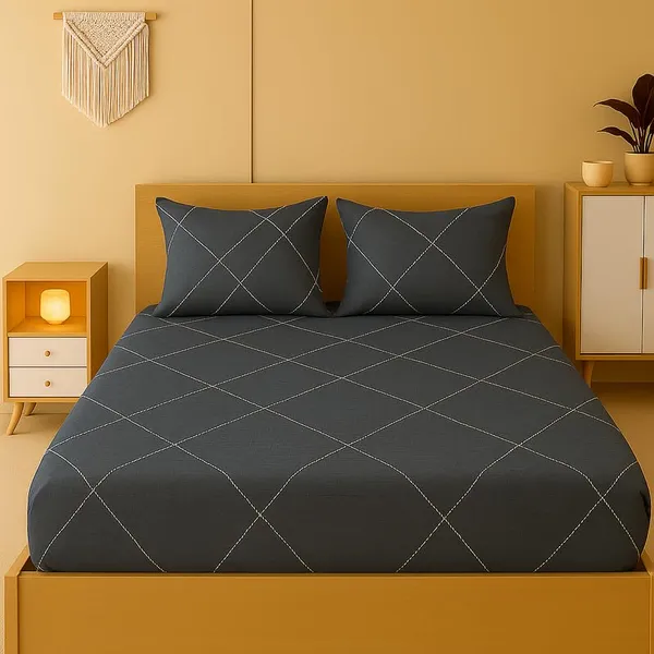 New_Blatts_Double_Bed_Fitted_Bedsheet_72x78x10_Inch_with_2_Pillow_Covers_Full_Elastic_Cotton_Blend_Soft_Breathable_Deep_Pocket_Mattress_Fitted_Bed_Sheet_Washable_Wrinkle_Resistant_All_Season_Bedding
