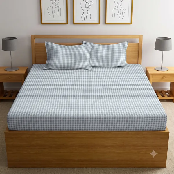 New_Blatts_Double_Bed_Fitted_Bedsheet_72x78x10_Inch_with_2_Pillow_Covers_Full_Elastic_Cotton_Blend_Soft_Breathable_Deep_Pocket_Mattress_Fitted_Bed_Sheet_Washable_Wrinkle_Resistant_All_Season_Bedding