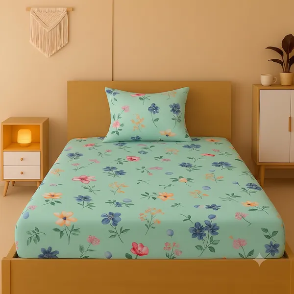 New_Blatts_Single_Bedsheet_60x90_Inch_with_1_Pillow_Cover_Cotton_Blend_Soft_Breathable_Printed_Flat_Bed_Sheet_for_Single_Bed_All_Season_Wrinkle_Resistant_Washable_Bedroom_Bedding_Home_Furnishing