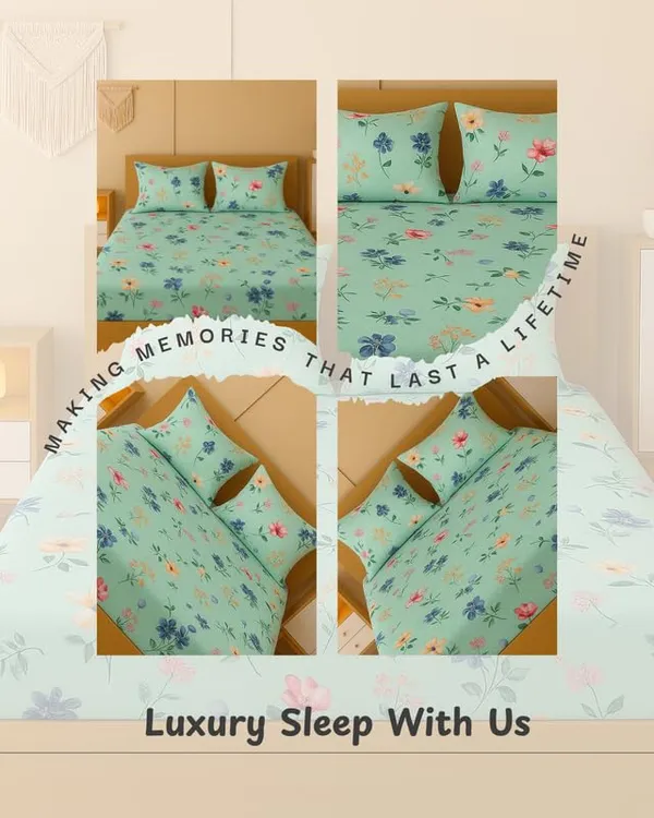 New_Blatts_Double_Bed_Fitted_Bedsheet_72x78x10_Inch_with_2_Pillow_Covers_Full_Elastic_Cotton_Blend_Soft_Breathable_Deep_Pocket_Mattress_Fitted_Bed_Sheet_Washable_Wrinkle_Resistant_All_Season_Bedding