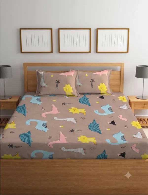 New_Blatts_Double_Bed_Fitted_Bedsheet_72x78x10_Inch_with_2_Pillow_Covers_Full_Elastic_Cotton_Blend_Soft_Breathable_Deep_Pocket_Mattress_Fitted_Bed_Sheet_Washable_Wrinkle_Resistant_All_Season_Bedding