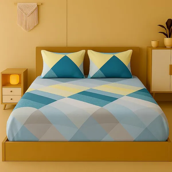 New_Blatts_Double_Bed_Fitted_Bedsheet_72x78x10_Inch_with_2_Pillow_Covers_Full_Elastic_Cotton_Blend_Soft_Breathable_Deep_Pocket_Mattress_Fitted_Bed_Sheet_Washable_Wrinkle_Resistant_All_Season_Bedding