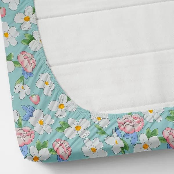 Aqua_Flowers_Bedsheet