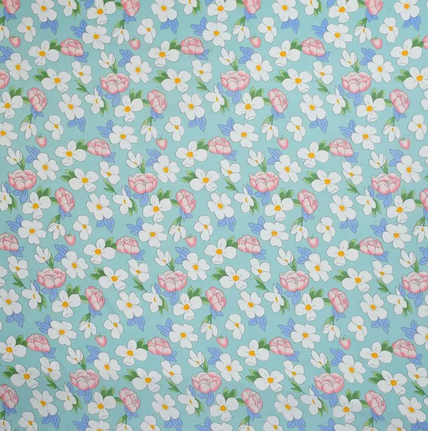 Aqua_Flowers_Bedsheet