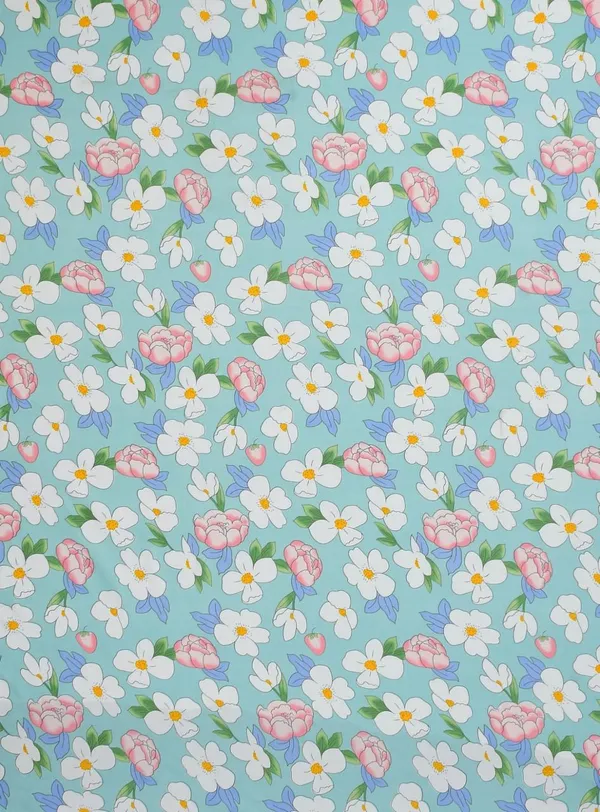 Aqua_Flowers_Bedsheet