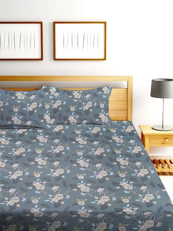 Grey_White_Rose_Bedsheet