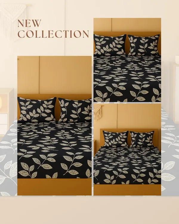 Black_White_Leaf_Bedsheet