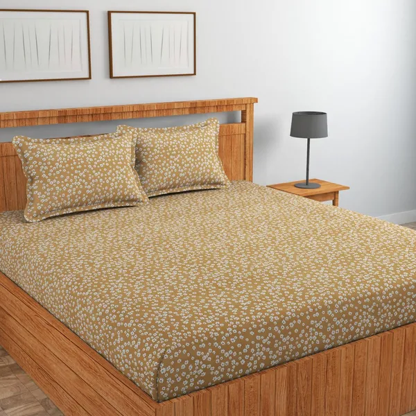Golden_Little_Flowers_Bedsheet