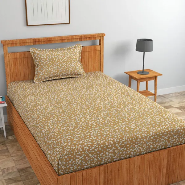 Golden_Little_Flowers_Bedsheet