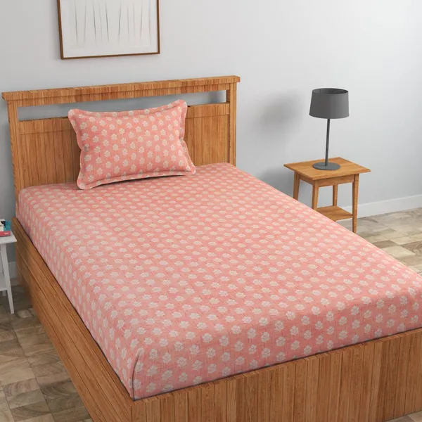 New_Blatts_Single_Bedsheet_60x90_Inch_with_1_Pillow_Cover_Cotton_Blend_Soft_Breathable_Printed_Flat_Bed_Sheet_for_Single_Bed_All_Season_Wrinkle_Resistant_Washable_Bedroom_Bedding_Home_Furnishing