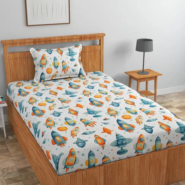 New_Blatts_Single_Bedsheet_60x90_Inch_with_1_Pillow_Cover_Cotton_Blend_Soft_Breathable_Printed_Flat_Bed_Sheet_for_Single_Bed_All_Season_Wrinkle_Resistant_Washable_Bedroom_Bedding_Home_Furnishing