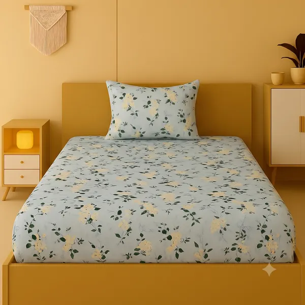 New_Blatts_Single_Bedsheet_60x90_Inch_with_1_Pillow_Cover_Cotton_Blend_Soft_Breathable_Printed_Flat_Bed_Sheet_for_Single_Bed_All_Season_Wrinkle_Resistant_Washable_Bedroom_Bedding_Home_Furnishing