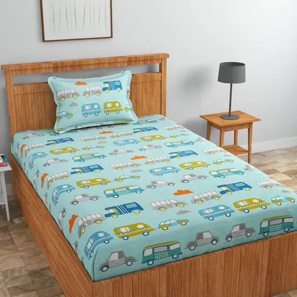 New_Blatts_Single_Bedsheet_60x90_Inch_with_1_Pillow_Cover_Cotton_Blend_Soft_Breathable_Printed_Flat_Bed_Sheet_for_Single_Bed_All_Season_Wrinkle_Resistant_Washable_Bedroom_Bedding_Home_Furnishing