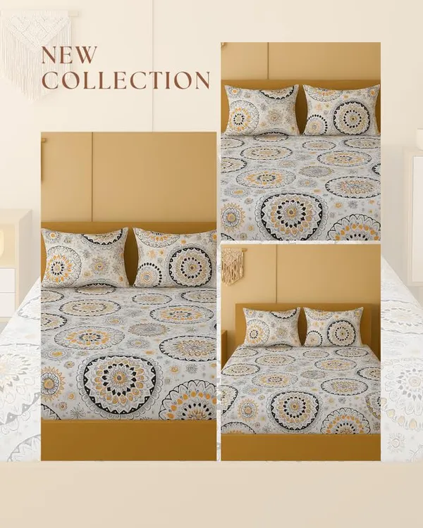 New_Blatts_Presents_King_Size_Bedsheet_90x100_Inch_with_2_Pillow_Covers_Cotton_Blend_Soft_Breathable_Printed_Flat_Bed_Sheet_for_Double_Bed_All_Season_Washable_Wrinkle_Resistant_Bedroom_Bedding