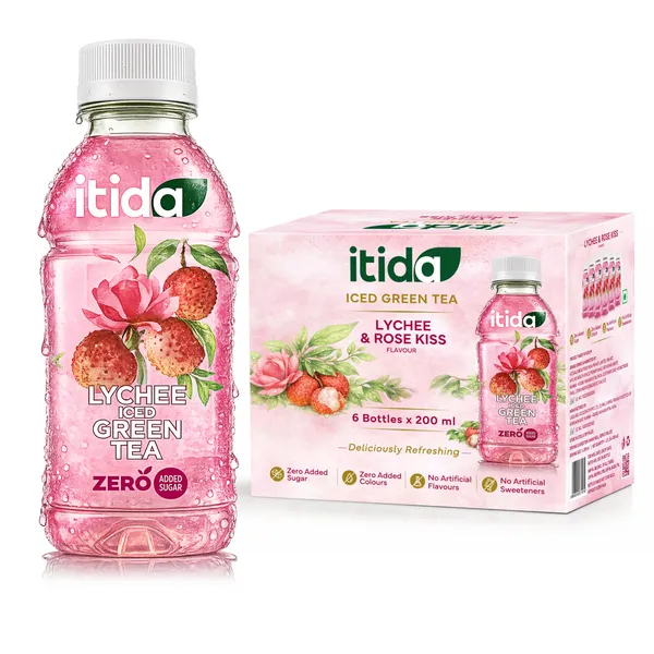 Itida_Iced_Green_Tea_|_Zero_Added_Sugar_|_Lychee_And_Rose_Kiss_Flavour_|_200Ml_-_Pack_Of_6