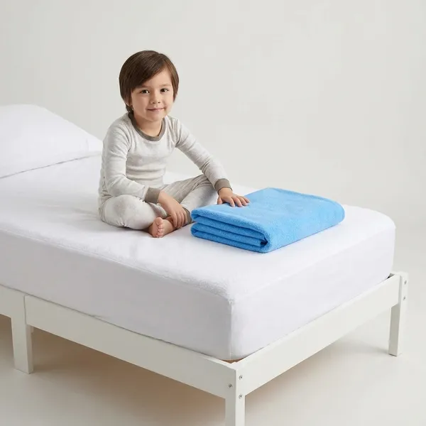 Waterproof_Quick_Dry_Baby_Sheet_L_Size_Extra_Absorbent_Anti_Pilling_Fleece_Bed_Pad_Washable_Mattress_Protector_For_Baby_Toddler_Children_140X100_Cm_Neon_Color_Blue