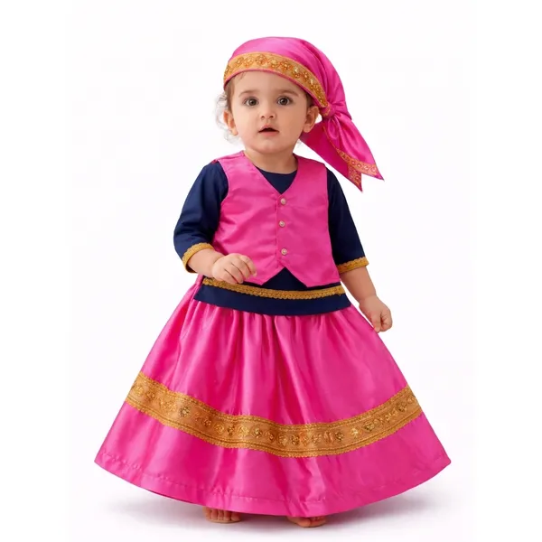 Baby_Shri_Luxury_Uttarakhandi_Traditional_Dress_For_Girls_|_Premium_Pahadi_Kumaoni_Garhwali_Cultural_Costume_|_Pink_And_Navy_Blue_Ethnic_Wear_Fancy_Dress