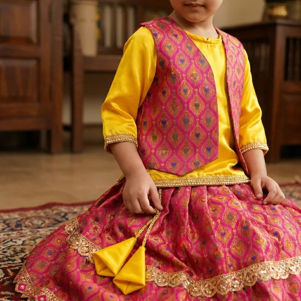 Baby_Shri_Luxury_Uttarakhandi_Traditional_Dress_For_Girls_|_Premium_Pahadi_Kumaoni_Garhwali_Cultural_Costume_|_Rani_Pink_And_Yellow_Ethnic_Wear_Fancy_Dress