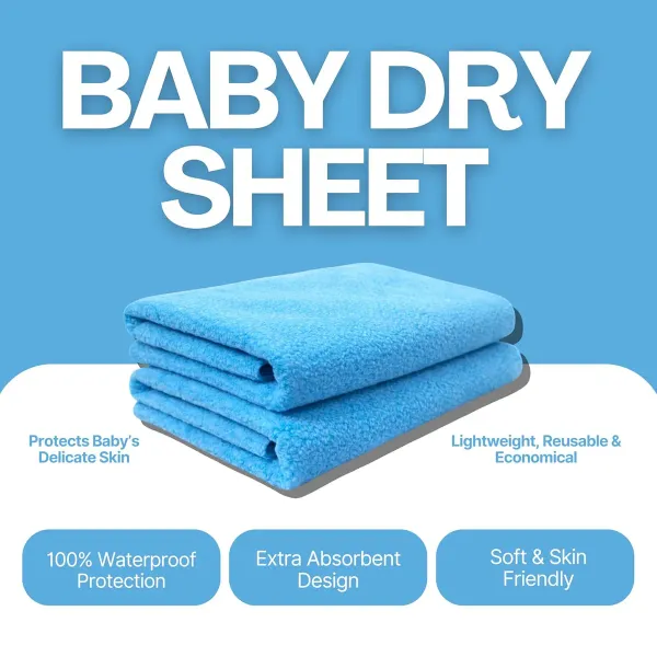 Waterproof_Quick_Dry_Baby_Sheet_L_Size_Extra_Absorbent_Anti_Pilling_Fleece_Bed_Pad_Washable_Mattress_Protector_For_Baby_Toddler_Children_140X100_Cm_Neon_Color_Blue