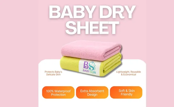 Extra_Absorbent_Dry_Sheet_Bed_Protector_Neon_Baby_Pink_0M_Medium_Size_70Cm_X_100Cm