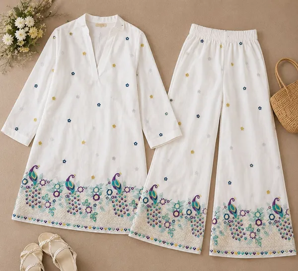 Baby_Shri_Embroidered_Coord_Set_–_White_Peacock_Collection