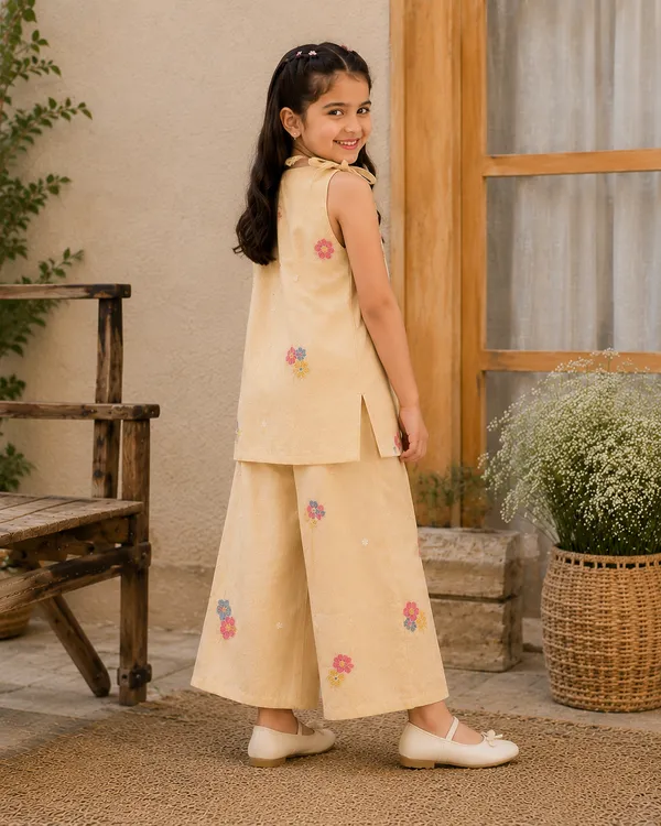 Girls_Beige_Embroidered_Top_and_Palazzo_Set_|_Tie-Up_Shoulder_Strap_V-Neck_Floral_Co-ord_Set_for_Kids