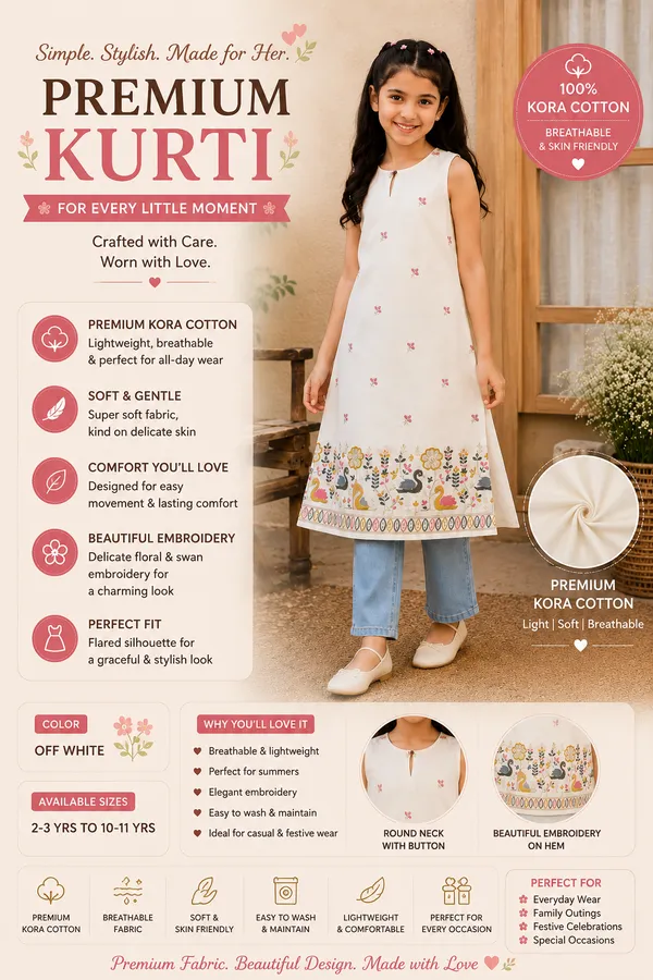 Girls_Off-White_Cotton_Straight_Kurti_with_Floral_&_Swan_Print_Hem_|_Sleeveless_Ethnic_Tunic_Top_for_Kids