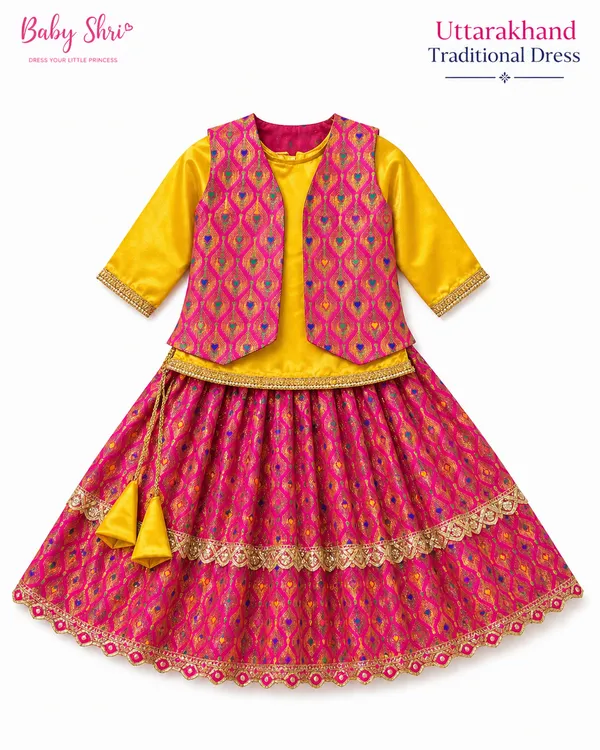 Baby_Shri_Luxury_Uttarakhandi_Traditional_Dress_For_Girls_|_Premium_Pahadi_Kumaoni_Garhwali_Cultural_Costume_|_Rani_Pink_And_Yellow_Ethnic_Wear_Fancy_Dress