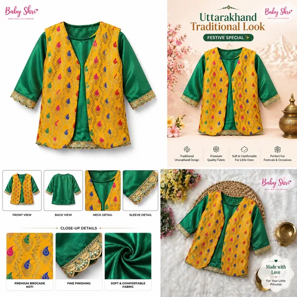 Baby_Shri_Luxury_Uttarakhandi_Traditional_Dress_For_Girls_|_Premium_Pahadi_Kumaoni_Garhwali_Cultural_Costume_|_Yellow_&_Green_Ethnic_Wear_Fancy_Dress