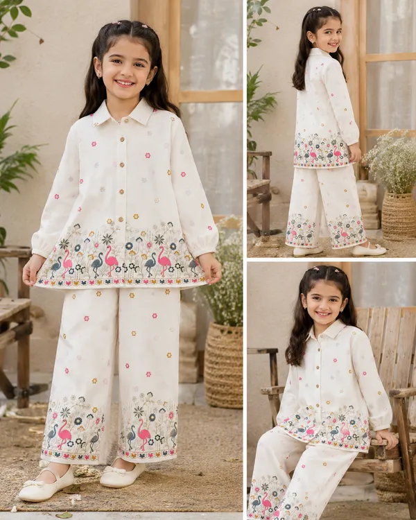 Premium_Kora_Cotton_Girls_Floral_&_Flamingo_Embroidered_Shirt_Pant_Set_–_Cream_White