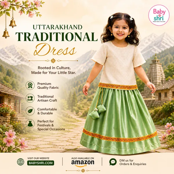 Baby_Shri_Luxury_Uttarakhandi_Traditional_Dress_For_Girls_|_Premium_Pahadi_Kumaoni_Garhwali_Cultural_Costume_|_White_&_Green_Ethnic_Wear_Fancy_Dress