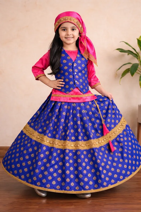Baby_Shri_Luxury_Uttarakhandi_Traditional_Dress_For_Girls_|_Premium_Pahadi_Kumaoni_Garhwali_Cultural_Costume_|_Blue_And_Pink_Ethnic_Wear_Fancy_Dress
