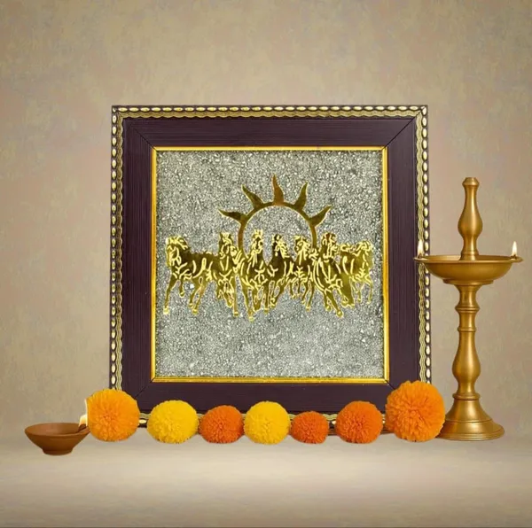 7_Horses_Pyrite_Frame_-_Vastu_Decorative_Wall_Art