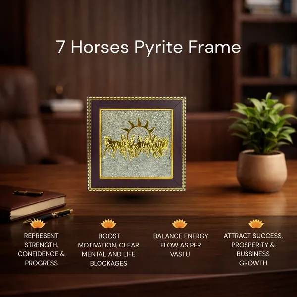 7_Horses_Pyrite_Frame_-_Vastu_Decorative_Wall_Art