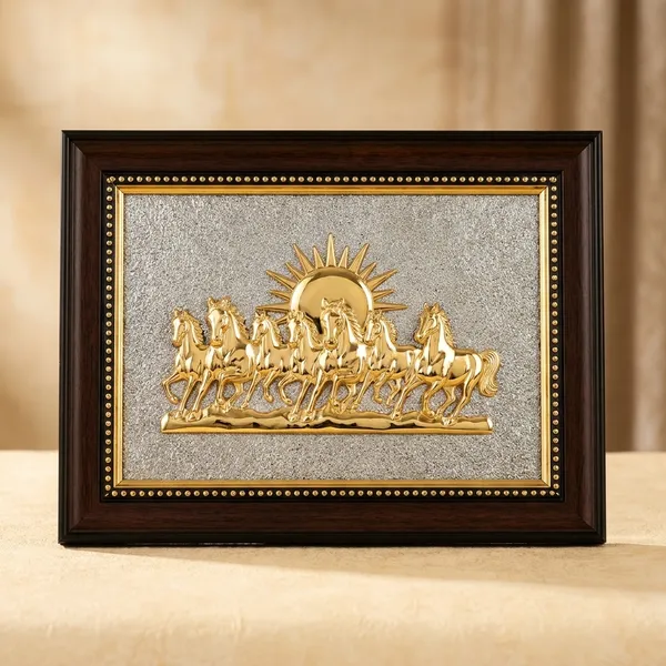 7_Horses_Pyrite_Frame_-_Vastu_Decorative_Wall_Art