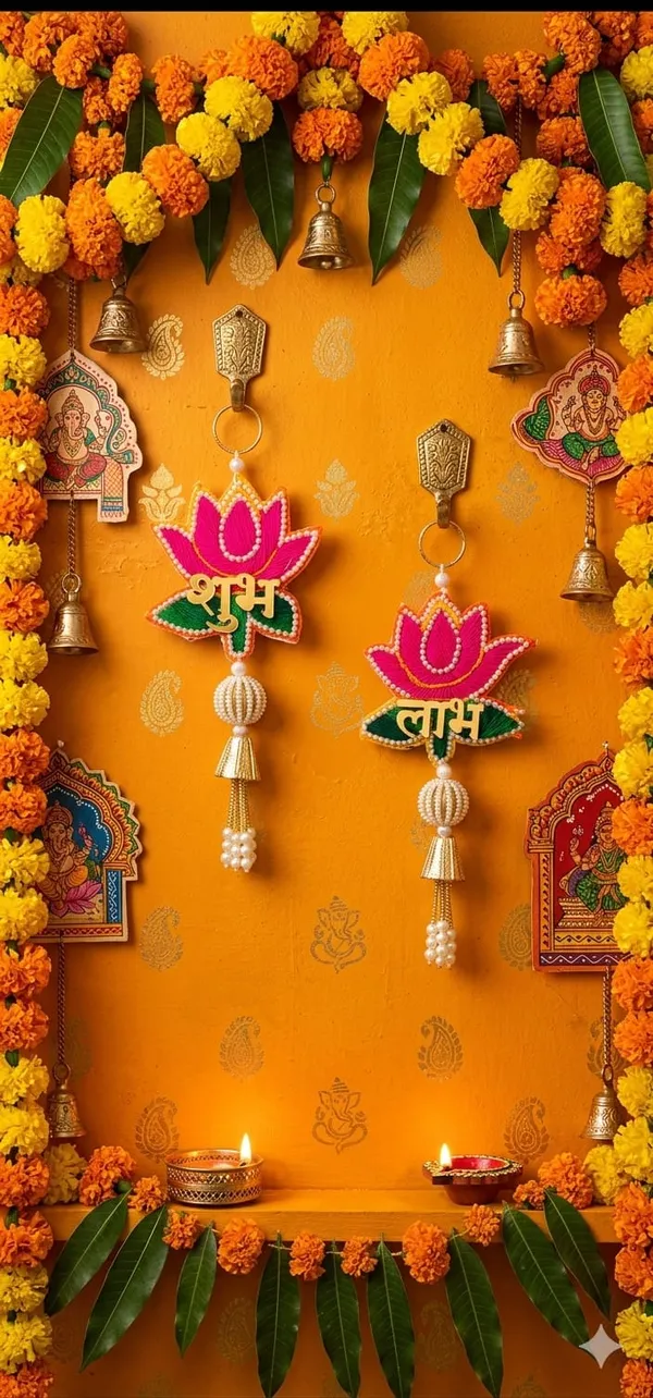 Shubh_Labh_Lotus_Door_Hanging_Traditional_Indian_Festive_Decor_Set_Of_2_Size-_6_Inches