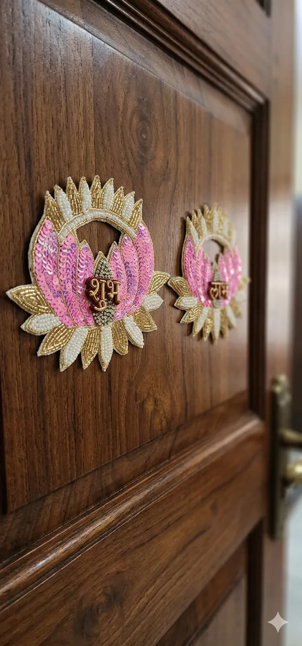 6_INCH_Handcrafted_Lotus_Shubh_Labh_Stick-On