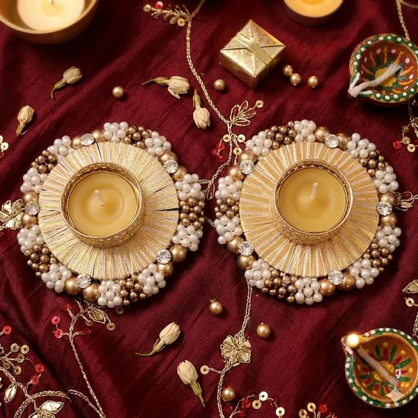 Golden_Tealight_Candle_Holders_With_Pearl_Detailing_-_Set_Of_2