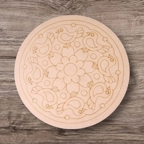 Wooden_Circular_Mandala_Art_Mdf_With_Floral_And_Bird_Design,Ideal_For_Lippan_Art