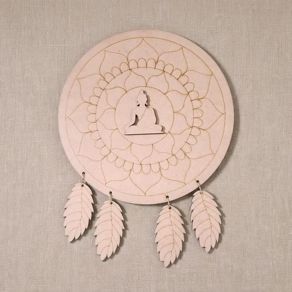 Buddha_Mdf_Cutout_Dreamcatcher_With_4_Feather_Mdf_Pattern