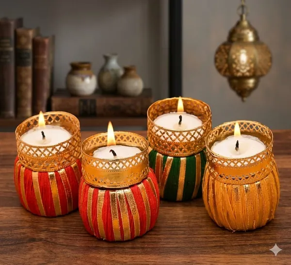 Dholak_Tealight_Candle_Holder,Pack_Of_4