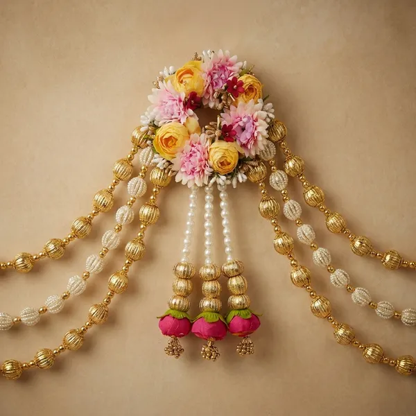 Handcrafted_Floral_Door_Toran_With_Golden_Beads_And_Pearl_Strings