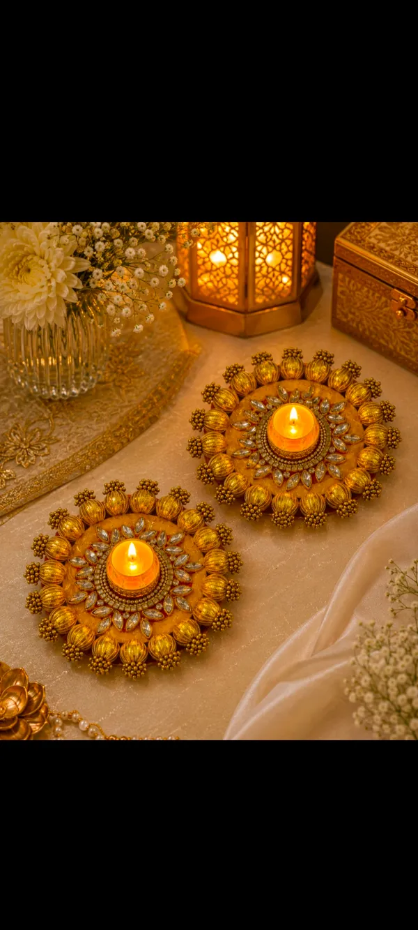 Elephant_Traditional_Table_Runner_(size-_7_inch_x_28_inches)_With_2_Tealight_Holder_(size_-_8_inches)